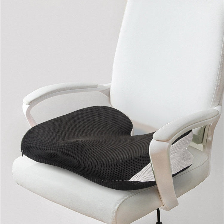 KTX-778131 Memory Foam Office Car Cushion - Black Mesh Fabric, Non-Slip Design, 46x37x13cm