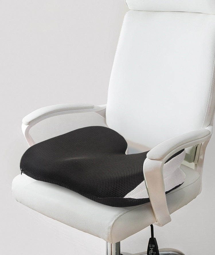 KTX-778131 Memory Foam Office Car Cushion - Black Mesh Fabric, Non-Slip Design, 46x37x13cm