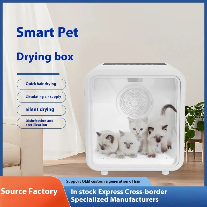 KTX-778579 Intelligent 66L Pet Dryer Box with PTC Heating, Low Noise, and Remote Control for Cat Grooming