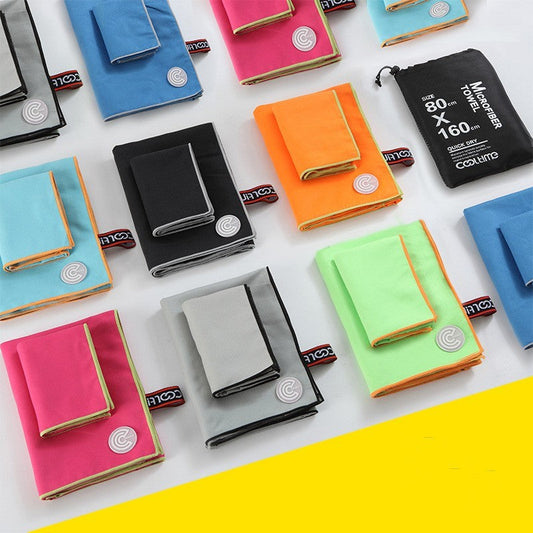 KTX-778899 Microfiber Beach Towel Set - Quick-Dry Sports Towel and Bath Towel Combo, Soft Double-Face Velvet, 40x80 cm & 80x160 cm