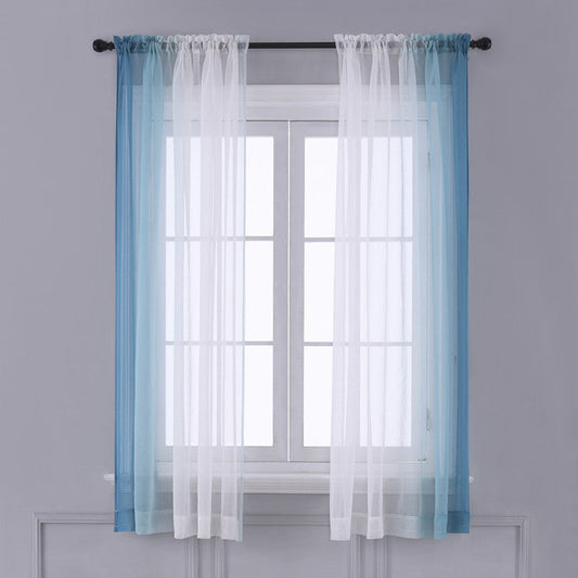 KTX-779027 Gradient Color Linen-like Curtain for Windows - Various Sizes Available