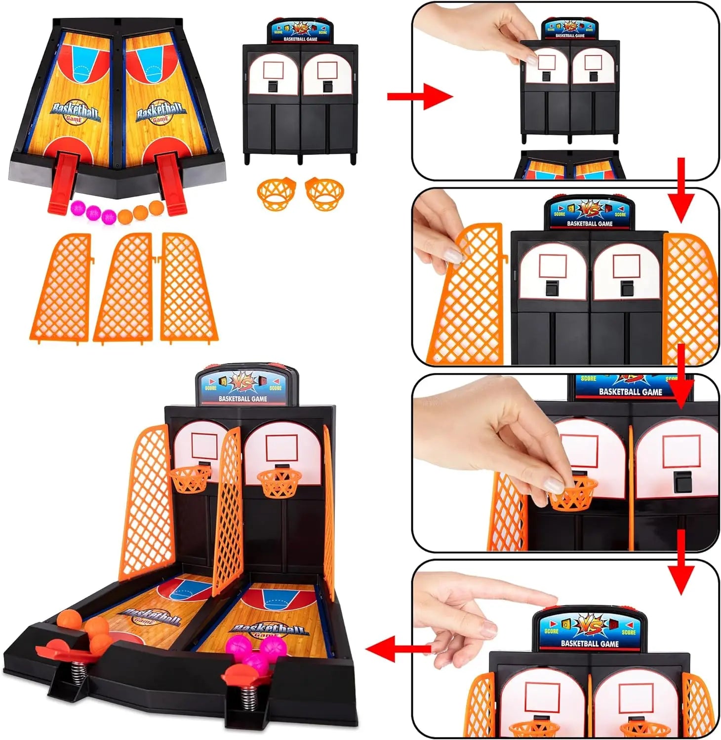 KTX-779155 Desktop Arcade Basketball Shooting Game for Kids - Mini Tabletop Basketball Fun