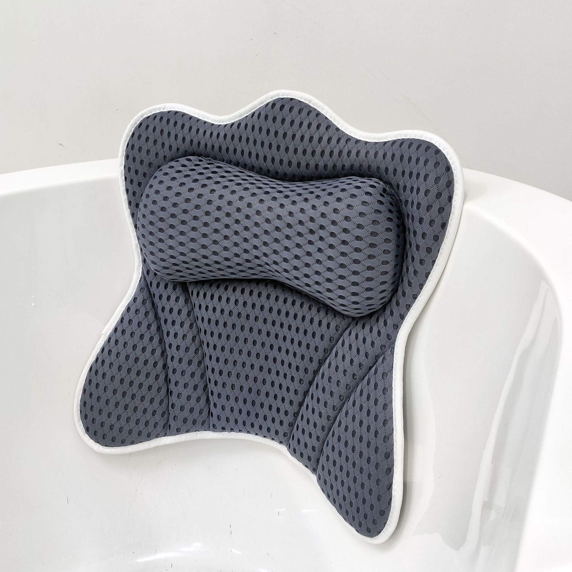 KTX-779283 4D Modern Polyester Butterfly Bathtub Pillow with Suction Cup - 40x40cm