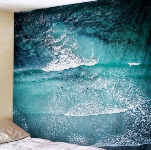 KTX-780179 Calm Waves Printed Tapestry - 100% Polyester Wall Art Decor
