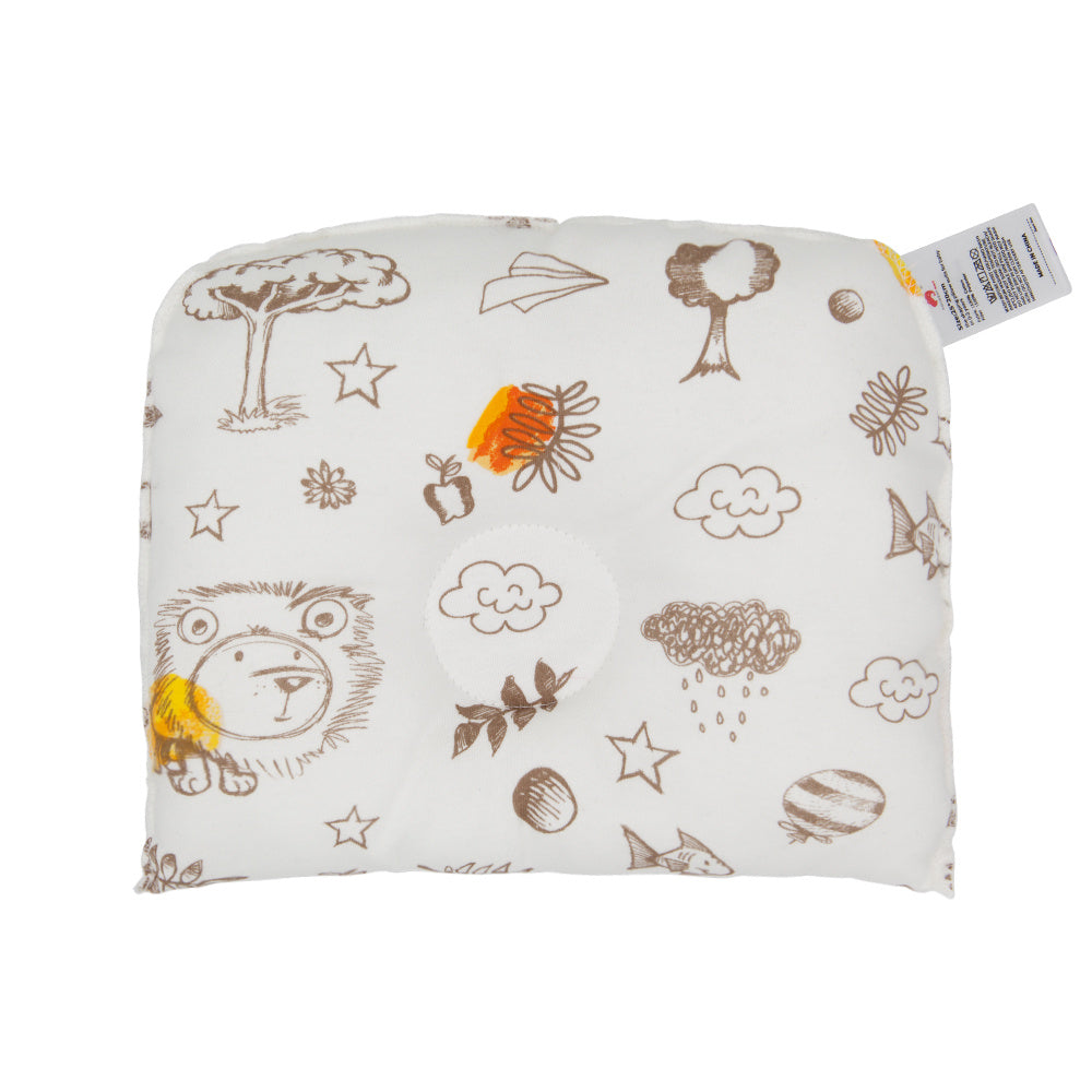 KTX-780307 Correct Head Shape Kid Pillow - Flannel Cotton and Polyester Fiber Sleeping Bag for Infants 0-12 Months