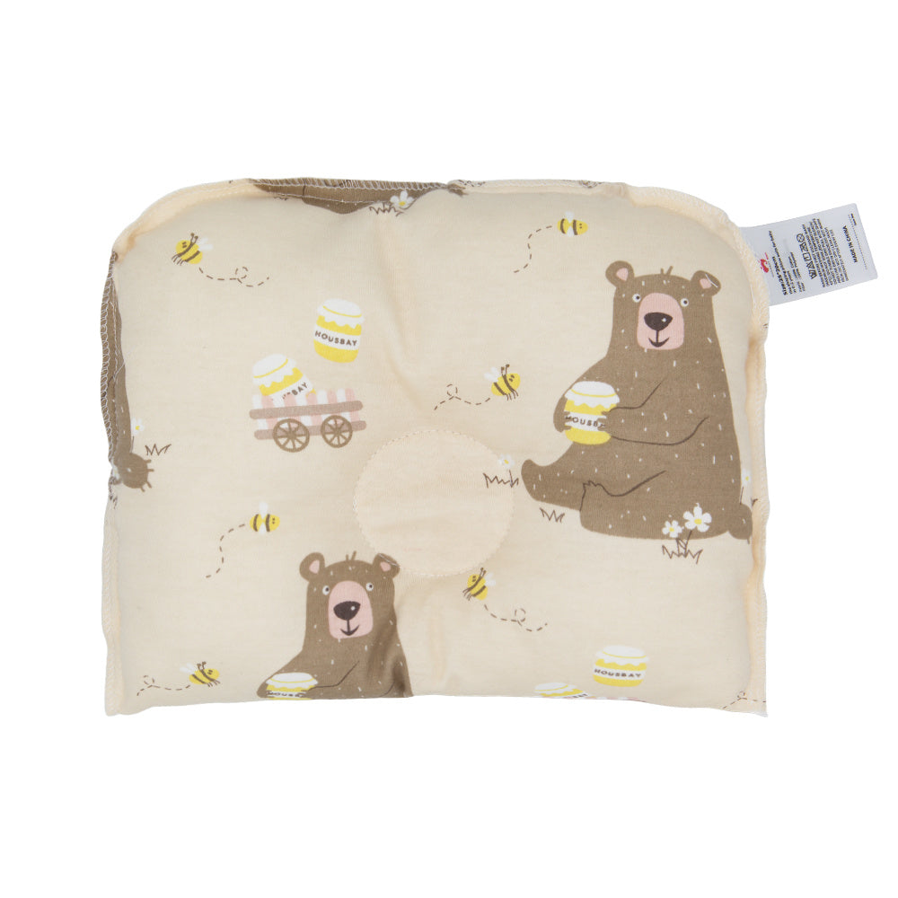 KTX-780307 Correct Head Shape Kid Pillow - Flannel Cotton and Polyester Fiber Sleeping Bag for Infants 0-12 Months