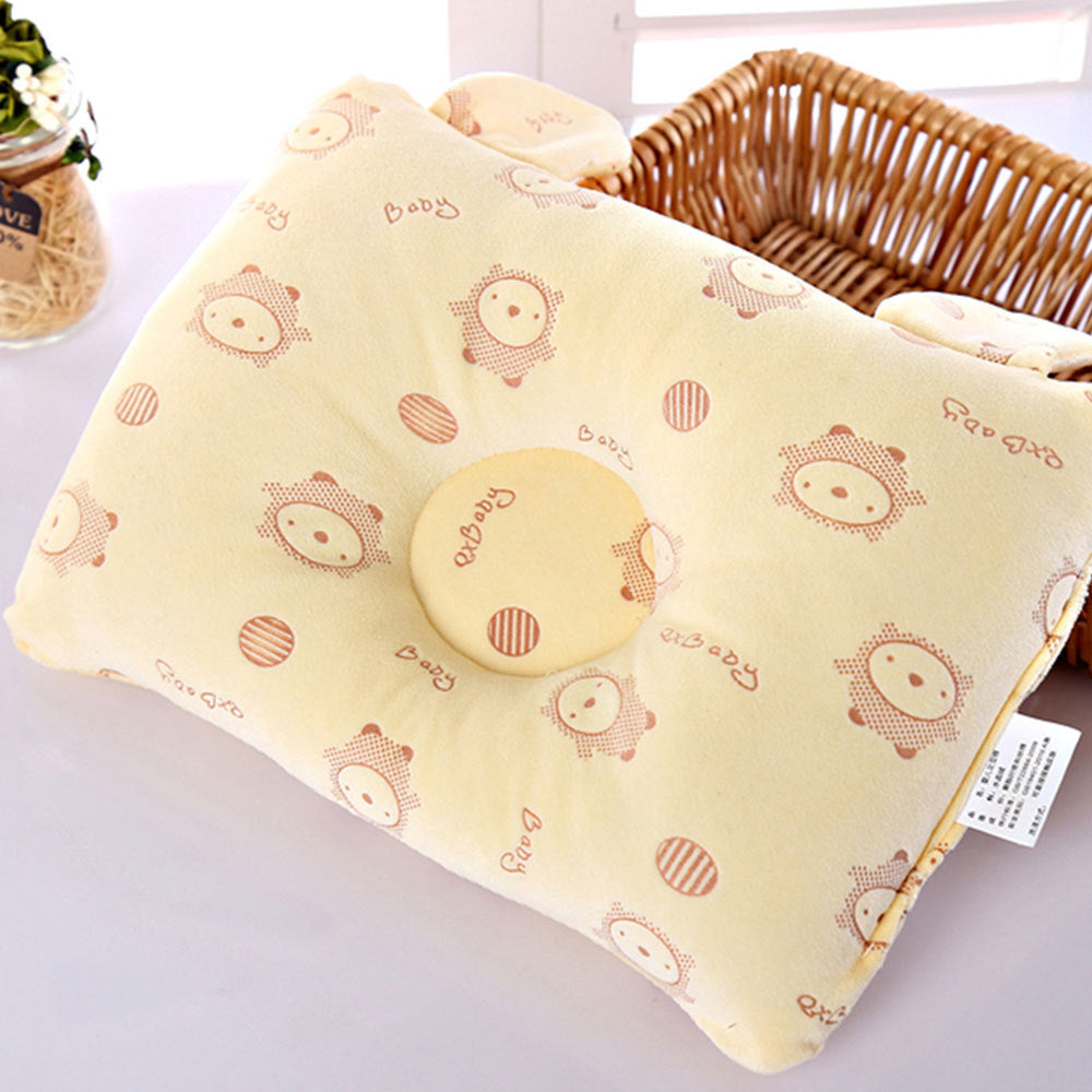 KTX-780307 Correct Head Shape Kid Pillow - Flannel Cotton and Polyester Fiber Sleeping Bag for Infants 0-12 Months