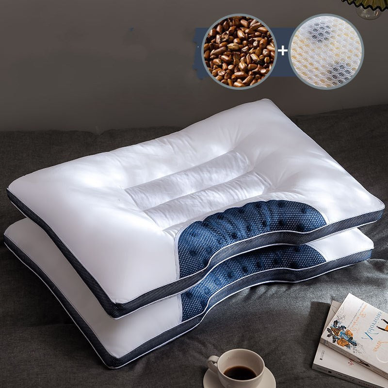 KTX-781459 Cervical Cotton & Buckwheat Seed Pillow with Magnet and Cassia Options