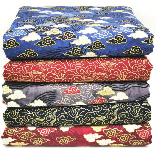 KTX-781459 Cotton Fabric Cloud Series for DIY Patchwork - 145cm Wide, 100% Cotton with Tie-Dye Design