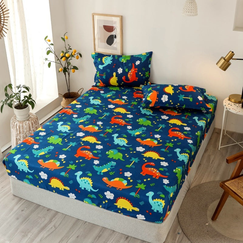 KTX-781587 Multi-Size Fixed Dustproof Polyester Mattress Cover with Floral Pattern, 180X (200-220cm)