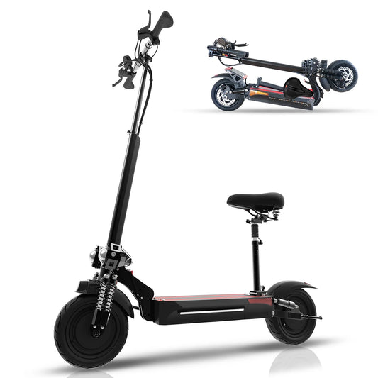 KTX-781651 Dual Motor Electric Scooter with 40 Mile Range, Full Suspension, Detachable Seat, and Waterproof Design