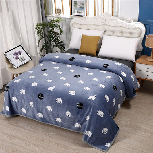 KTX-782099 Thickened Coral Fleece Flannel Blanket in Various Colors and Sizes