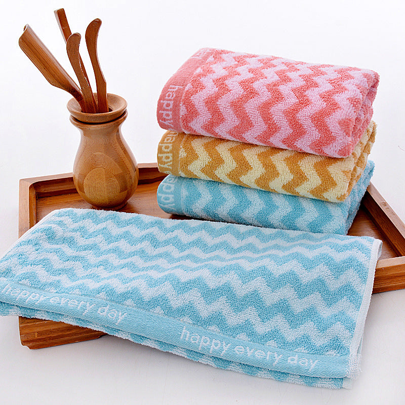 KTX-782355 Pure Cotton Thickened Absorbent Face Wash Towel - 34cm x 74cm in Dark Blue or Light Coffee
