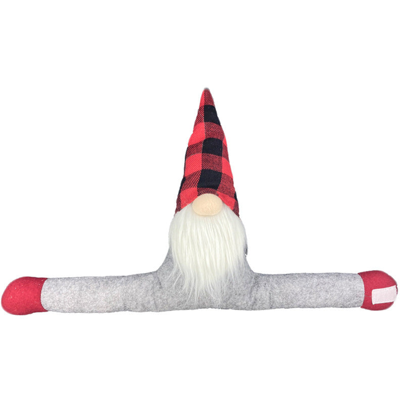 KTX-782483 Santa Claus and Snowman Curtain Buckles - Fabric Holiday Decorations for Homes and Hotels