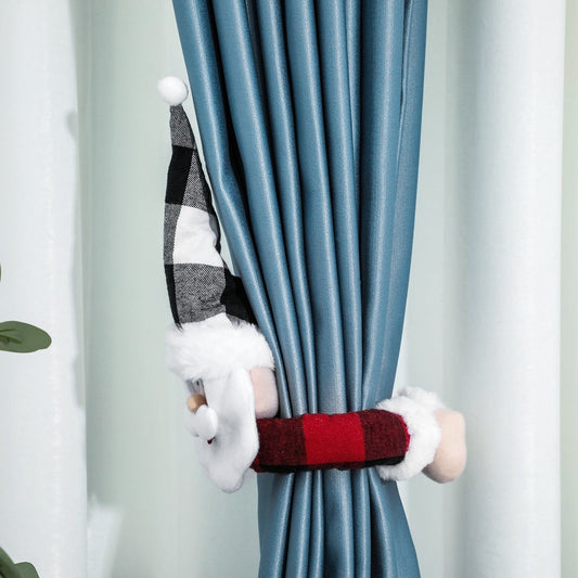 KTX-782483 Santa Claus and Snowman Curtain Buckles - Fabric Holiday Decorations for Homes and Hotels