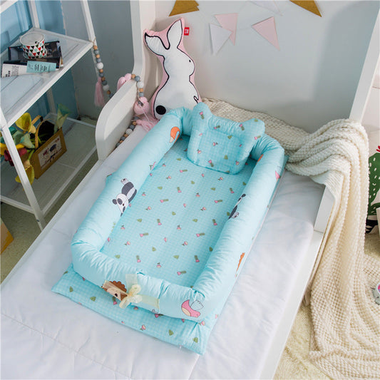 KTX-783251 Multifunctional Mobile Crib for Infants - 90x50cm, Ages 0-12 Months