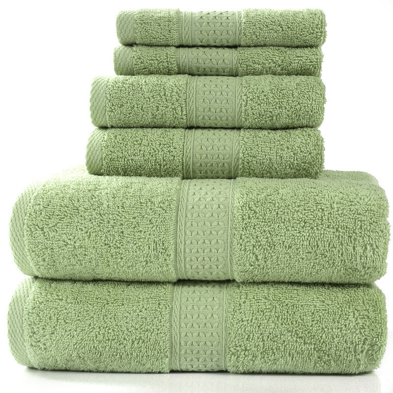 KTX-783507 Cotton Towel Set - Bath Towel (140x70cm), Hand Towel (33x73cm), Square Towel (33x33cm) - 3 or 6 Pieces