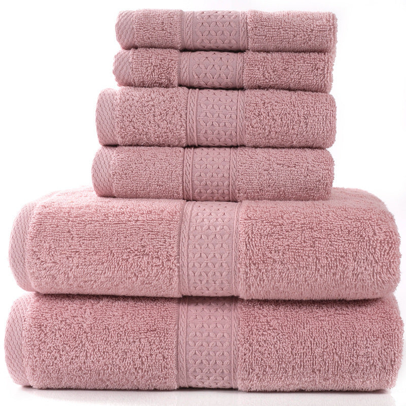 KTX-783507 Cotton Towel Set - Bath Towel (140x70cm), Hand Towel (33x73cm), Square Towel (33x33cm) - 3 or 6 Pieces