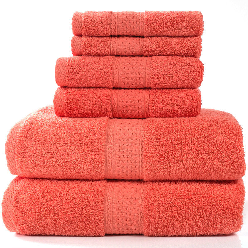 KTX-783507 Cotton Towel Set - Bath Towel (140x70cm), Hand Towel (33x73cm), Square Towel (33x33cm) - 3 or 6 Pieces