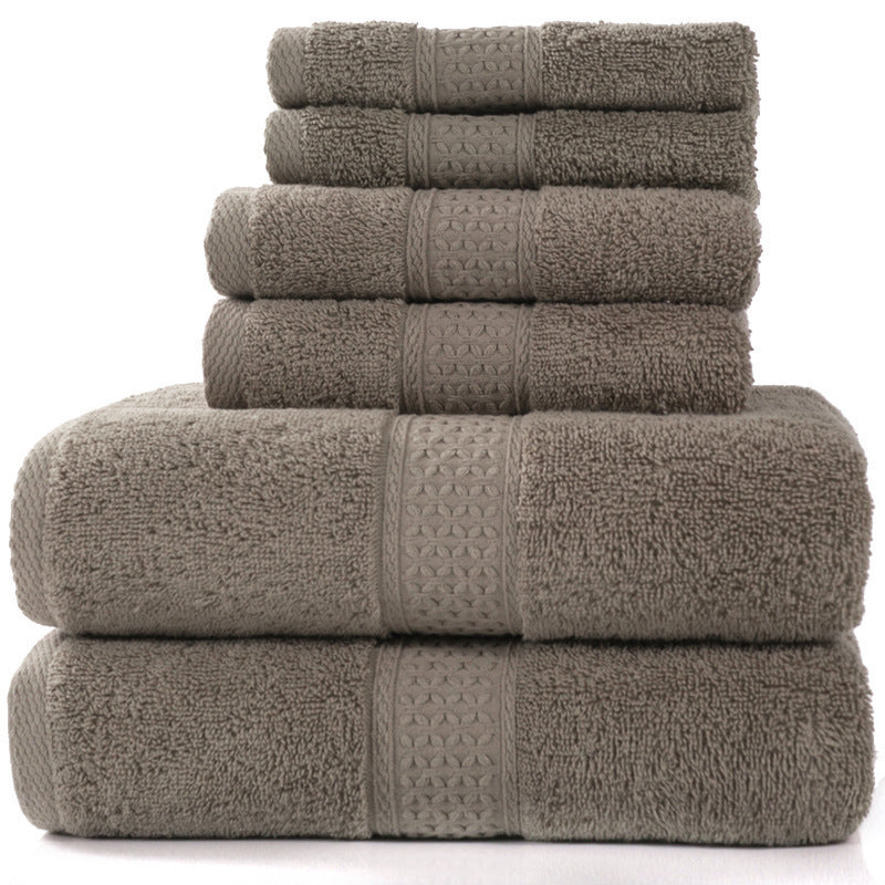 KTX-783507 Cotton Towel Set - Bath Towel (140x70cm), Hand Towel (33x73cm), Square Towel (33x33cm) - 3 or 6 Pieces