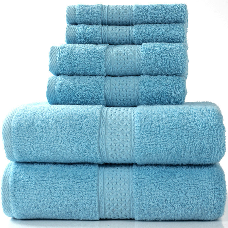 KTX-783507 Cotton Towel Set - Bath Towel (140x70cm), Hand Towel (33x73cm), Square Towel (33x33cm) - 3 or 6 Pieces