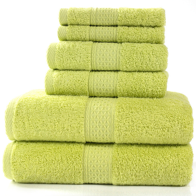 KTX-783507 Cotton Towel Set - Bath Towel (140x70cm), Hand Towel (33x73cm), Square Towel (33x33cm) - 3 or 6 Pieces