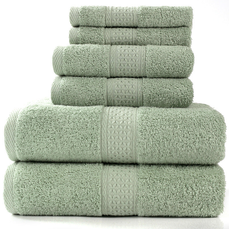 KTX-783507 Cotton Towel Set - Bath Towel (140x70cm), Hand Towel (33x73cm), Square Towel (33x33cm) - 3 or 6 Pieces