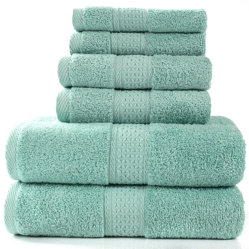KTX-783507 Cotton Towel Set - Bath Towel (140x70cm), Hand Towel (33x73cm), Square Towel (33x33cm) - 3 or 6 Pieces