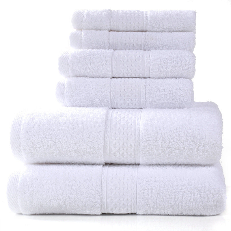 KTX-783507 Cotton Towel Set - Bath Towel (140x70cm), Hand Towel (33x73cm), Square Towel (33x33cm) - 3 or 6 Pieces
