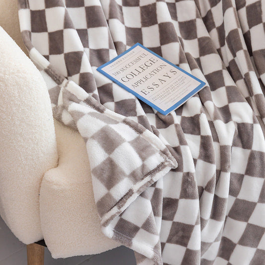 KTX-784083 Checkerboard Facecloth Blanket in Polyester - Various Sizes and Colors Available
