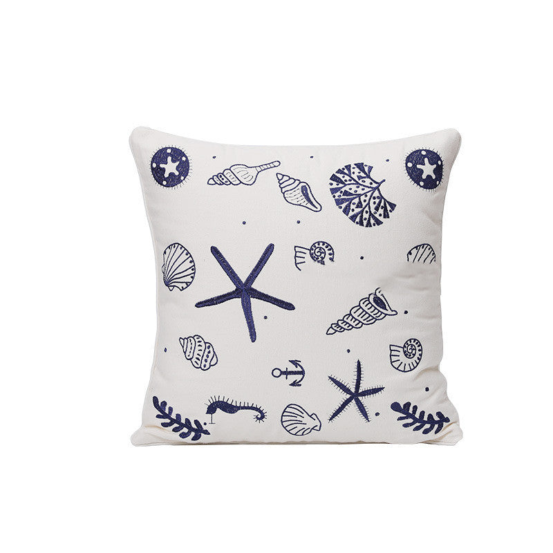 KTX-784403 Fashion Minimalist Embroidered Pillow with Botanical Design and Herbage Patterns