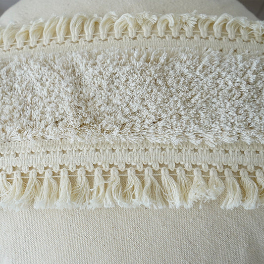 KTX-786003 Boho Ethnic Tufted Pillowcase with Tassels – Canvas, 45x45CM & 30x50CM Options