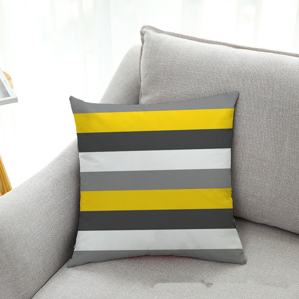 KTX-786131 Art Flower Geometry Peach Skin Velvet Pillow Cover - Modern 45x45cm Design