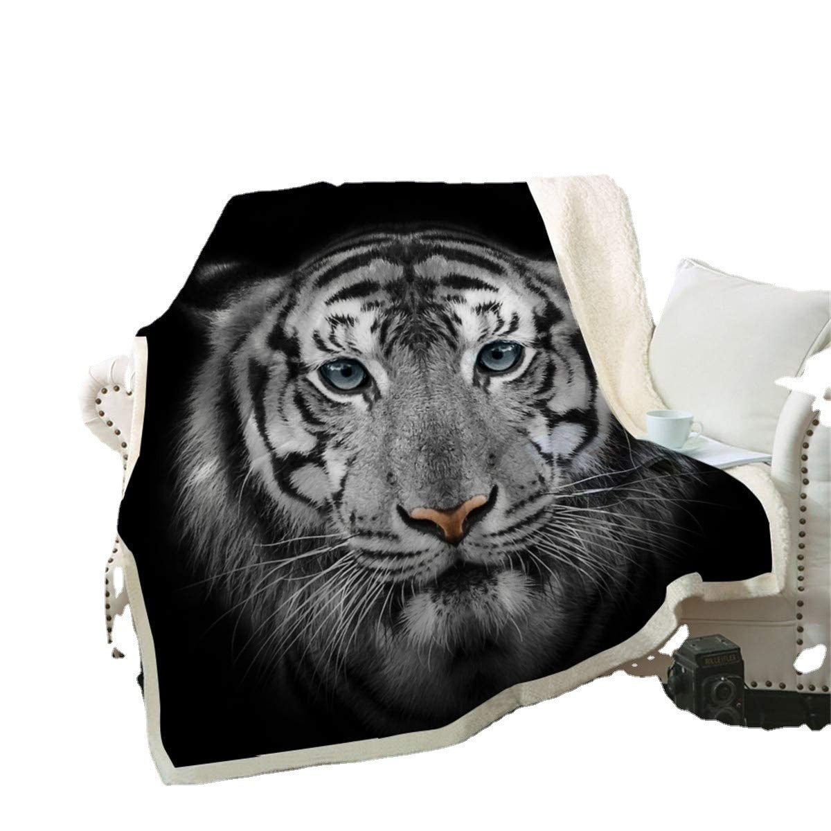 KTX-786707 Colorful Plush Cartoon Fleece Throw Blanket with Soft Crystal Velvet and Warm Sherpa Fleece Back