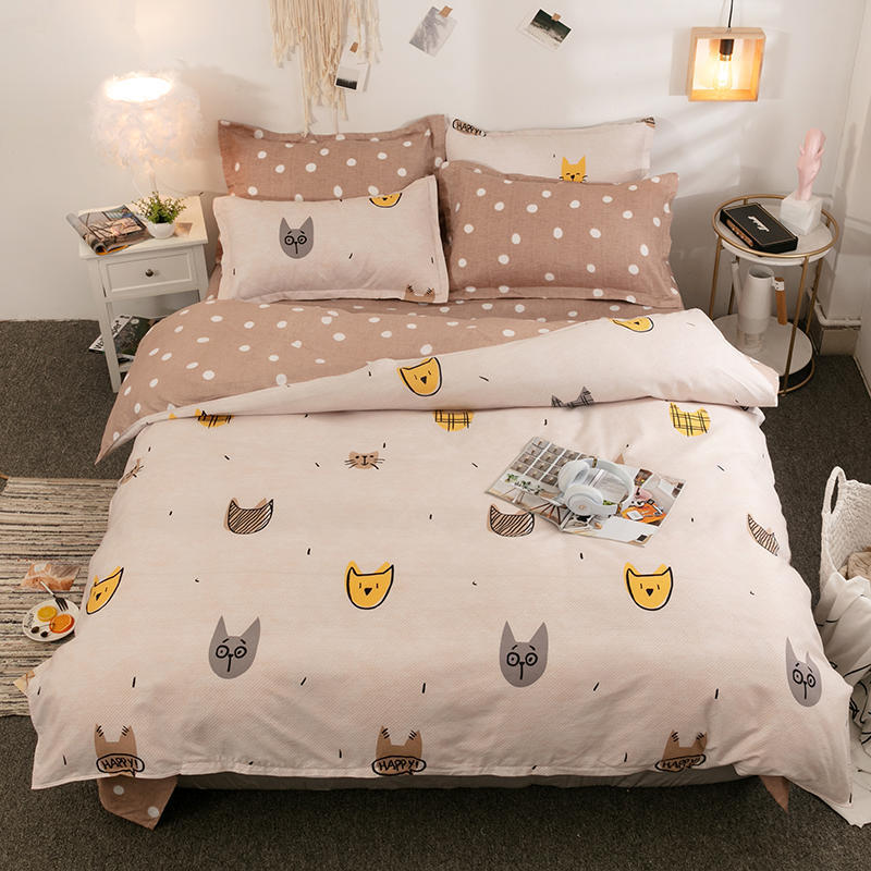KTX-787155 Cashmere Cotton Flower Print Bedding Set - Available in Three-Piece and Four-Piece Options for Beds Up to 2.0m