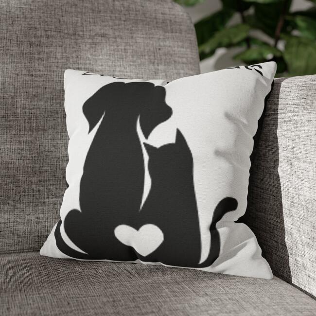 KTX-787283 Nordic Style Cartoon Dog Cushion Cover 45x45cm Short Plush