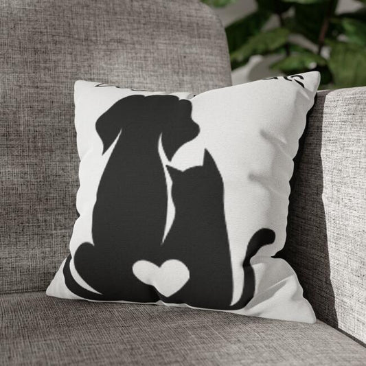 KTX-787283 Nordic Style Cartoon Dog Cushion Cover 45x45cm Short Plush