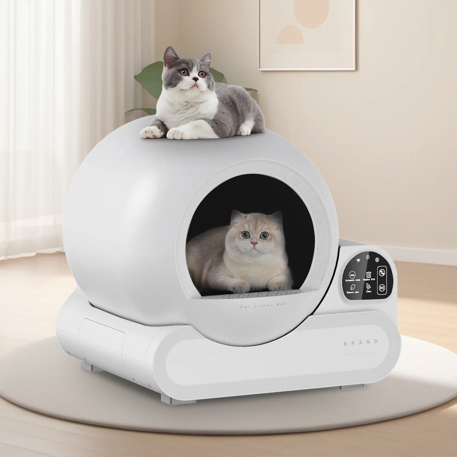 KTX-787667 Automatic Self-Cleaning Cat Litter Box with 70L Capacity, Odor Control, Dust-Free, for Multiple Cats