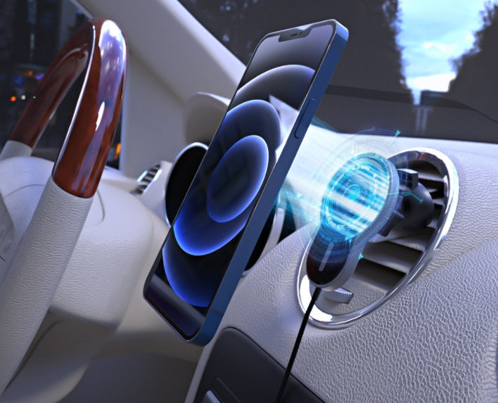 KTX-789587 Magnetic Wireless Car Charger for iPhone and Android Models - Fast Charging Support