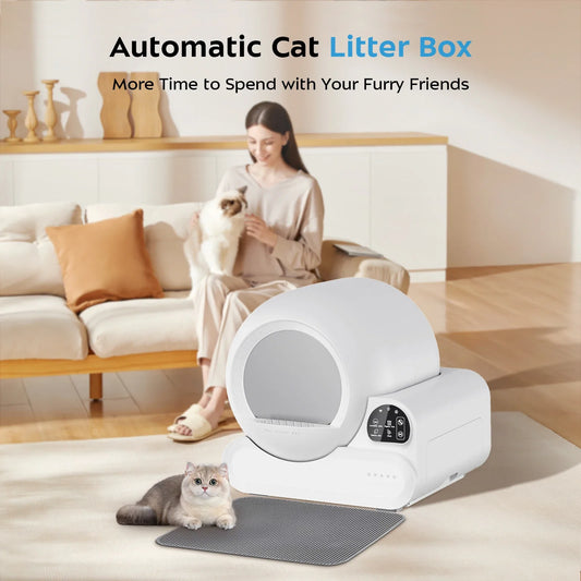 KTX-789971 Automatic Self-Cleaning Litter Box with Remote Control for Cats, Eco-Friendly Design, Odor Control, 66L Capacity
