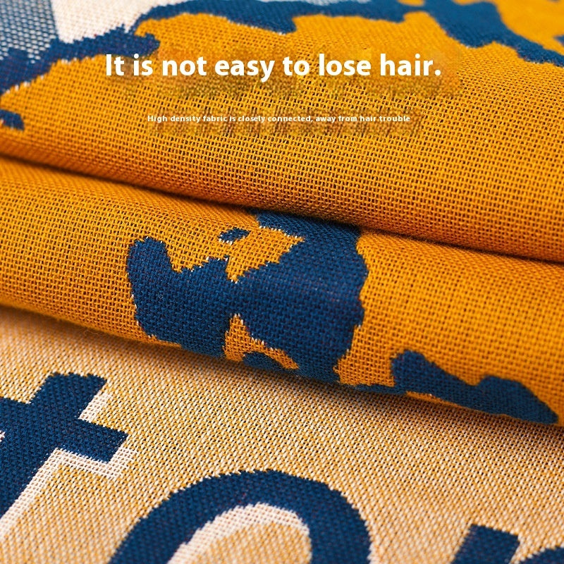 KTX-790099 Four-Layer Cotton Gauze Bath Towel - Soft, Quick-Drying, and Water-Absorbing - Available in Blue Bear or Leap Secret Rabbit Design (160 x 80 cm)