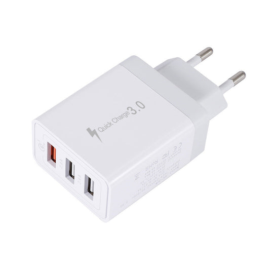 KTX-790739 Universal Fast Charging 3-USB Wall Charger - Compatible with EU, US, UK Standards