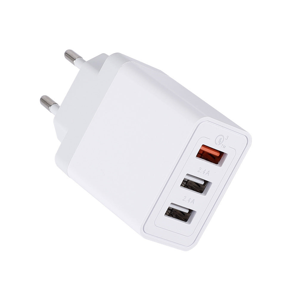 KTX-790739 Universal Fast Charging 3-USB Wall Charger - Compatible with EU, US, UK Standards