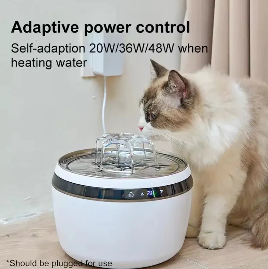 KTX-791443 Automatic 304 Stainless Steel Cat Water Dispenser with Temperature Control