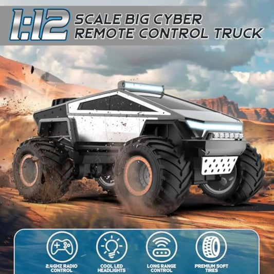 KTX-791507 Large-Scale Remote Control Cyber Truck with Lights and Music, 1:12 Scale, Off-Road Capability