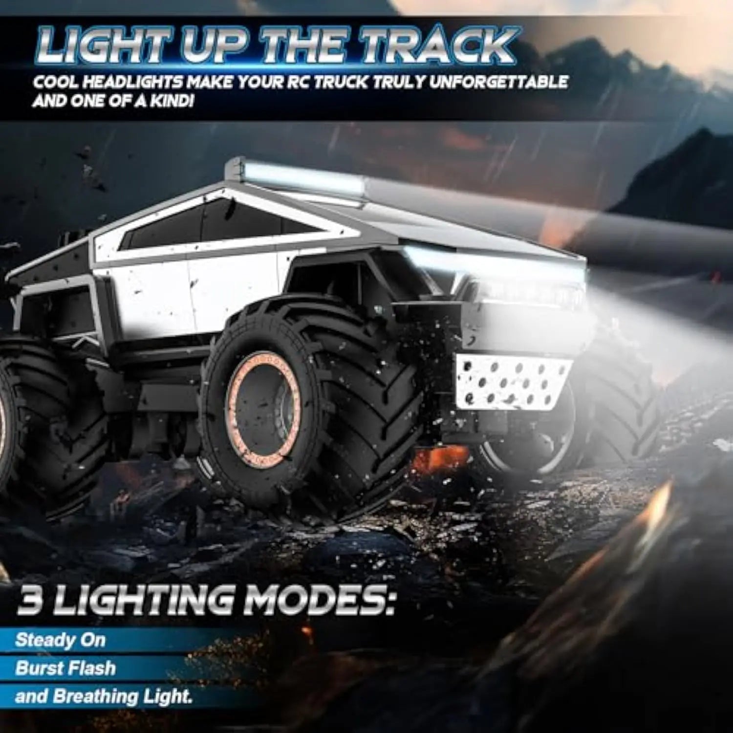 KTX-791507 Large-Scale Remote Control Cyber Truck with Lights and Music, 1:12 Scale, Off-Road Capability