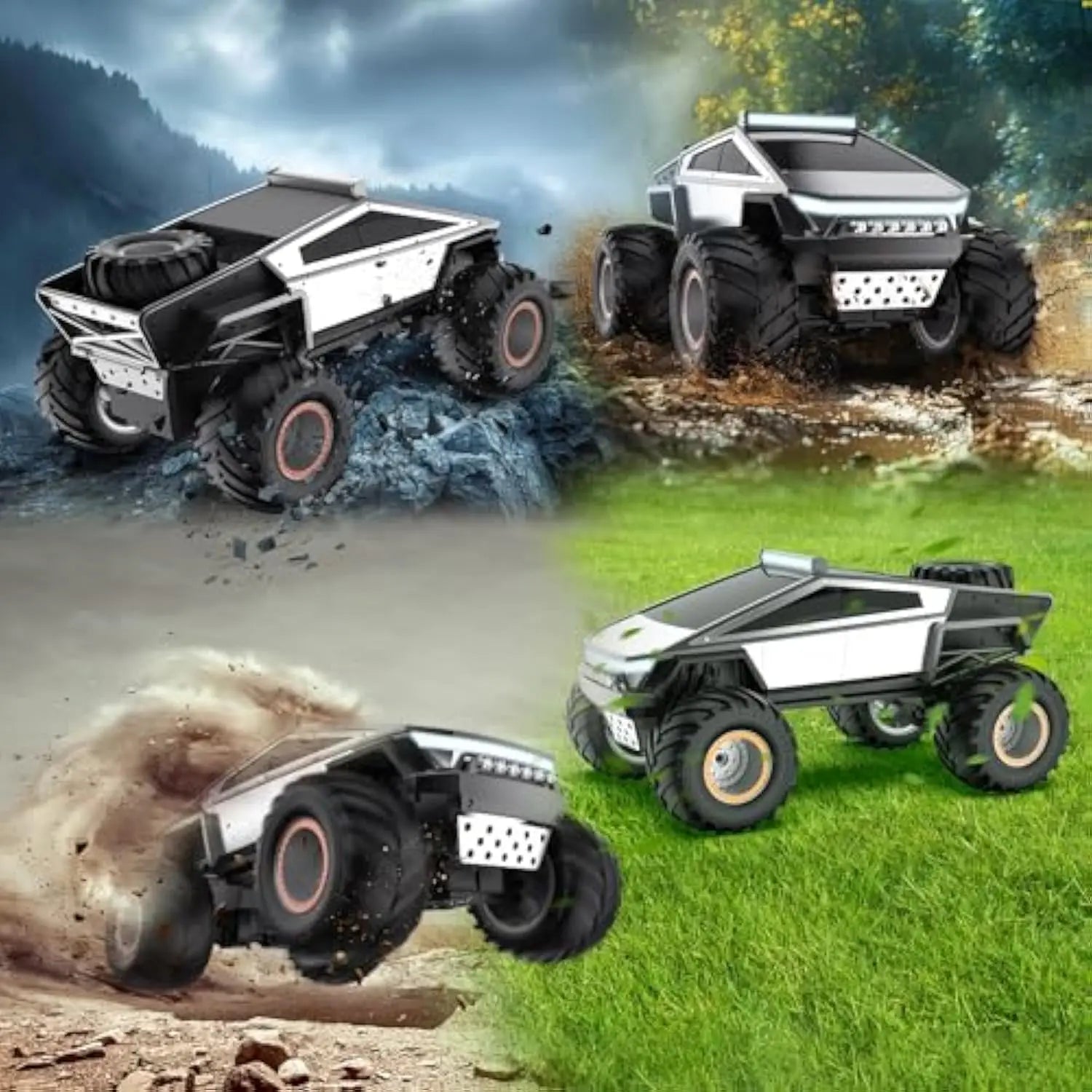 KTX-791507 Large-Scale Remote Control Cyber Truck with Lights and Music, 1:12 Scale, Off-Road Capability