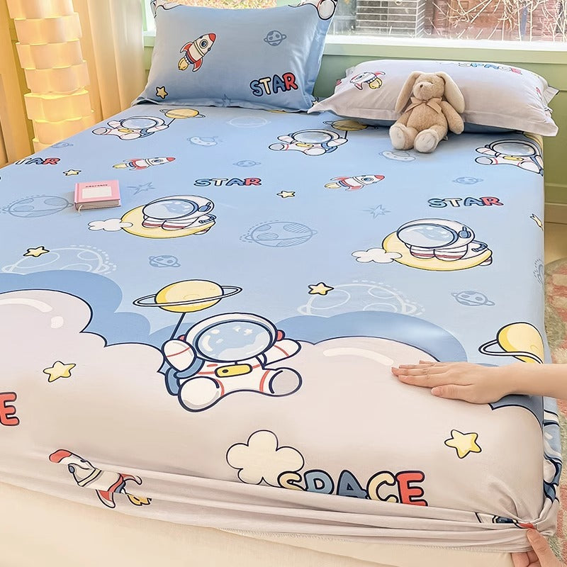 KTX-791635 Cartoon Anime Pure Cotton Fitted Bed Sheet - Multiple Sizes Available