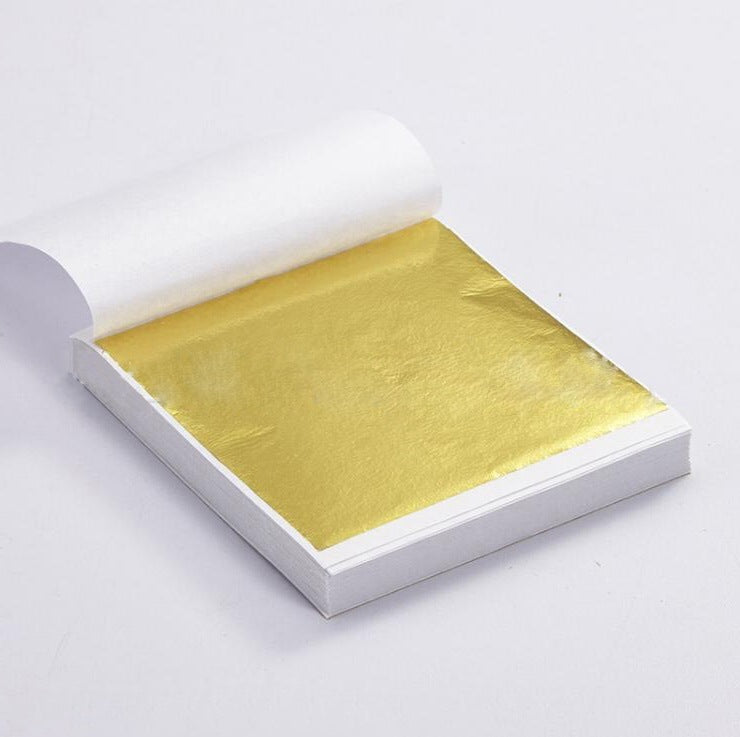 KTX-791763 Gold Foil Sheets - Metallic Coated Paper for Packaging and Decoration, 9x9 cm