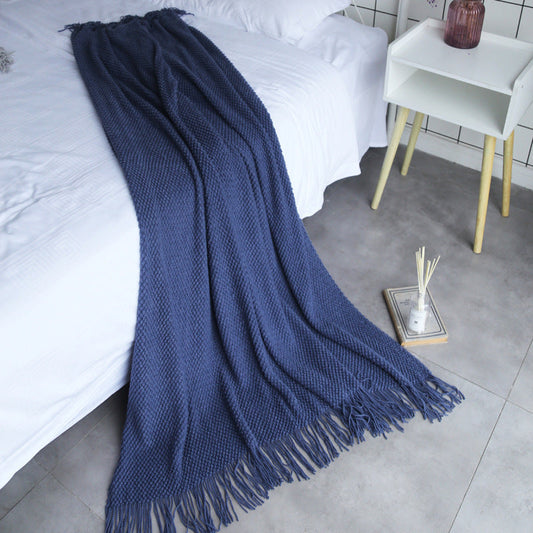 KTX-791827 Air Conditioning Blanket in Morandi Blue - Soft Imitation Cashmere, Available in Multiple Sizes and Colors